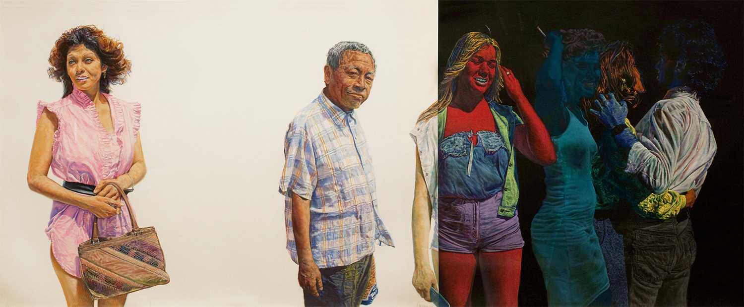 John Valadez, Santa Ana Condition, 1985, pastel on paper, 52″ x 121 ½”, Gift of Eileen and Peter Norton, Boise Art Museum Permanent Collection. Photo credit: Jonny Fuego.
